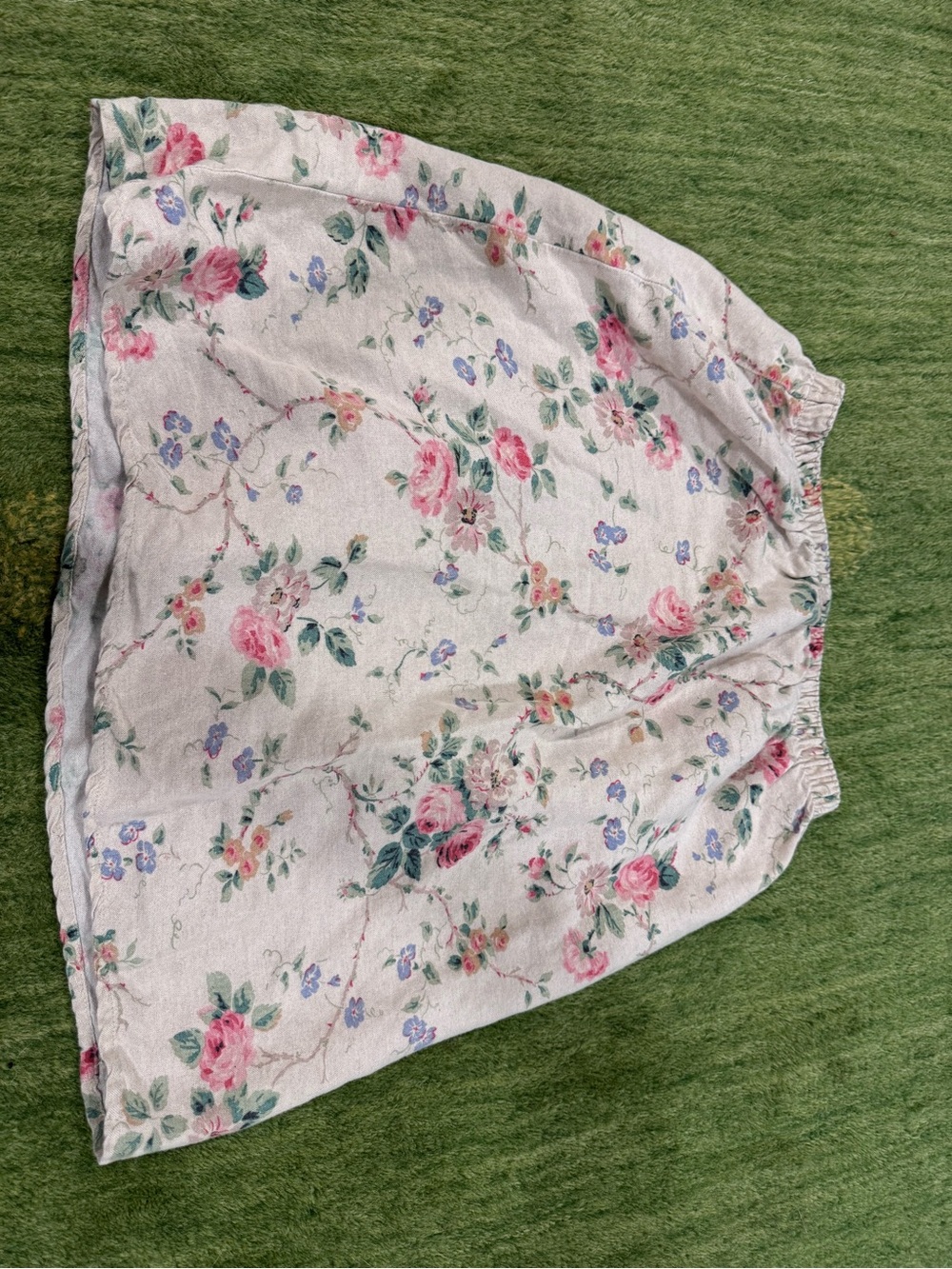 VTG 90s Laura Ashley Floral Linen Blend Midi Skirt Sz 6 Cottagecore Romantic Luv - Picture 6 of 10